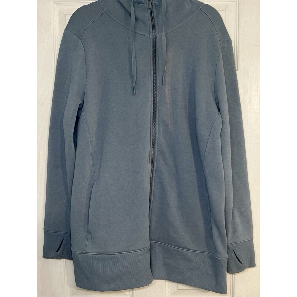 Men's Textured Fleece Blue Premium Full-Zip Hoodie All in Motion Size XXL